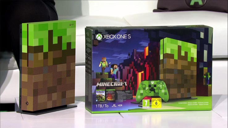Microsoft решила выпустить очередной бандл Xbox One S с Minecraft, однако в раз консоль и геймпад будут стилизованы под данную игру.